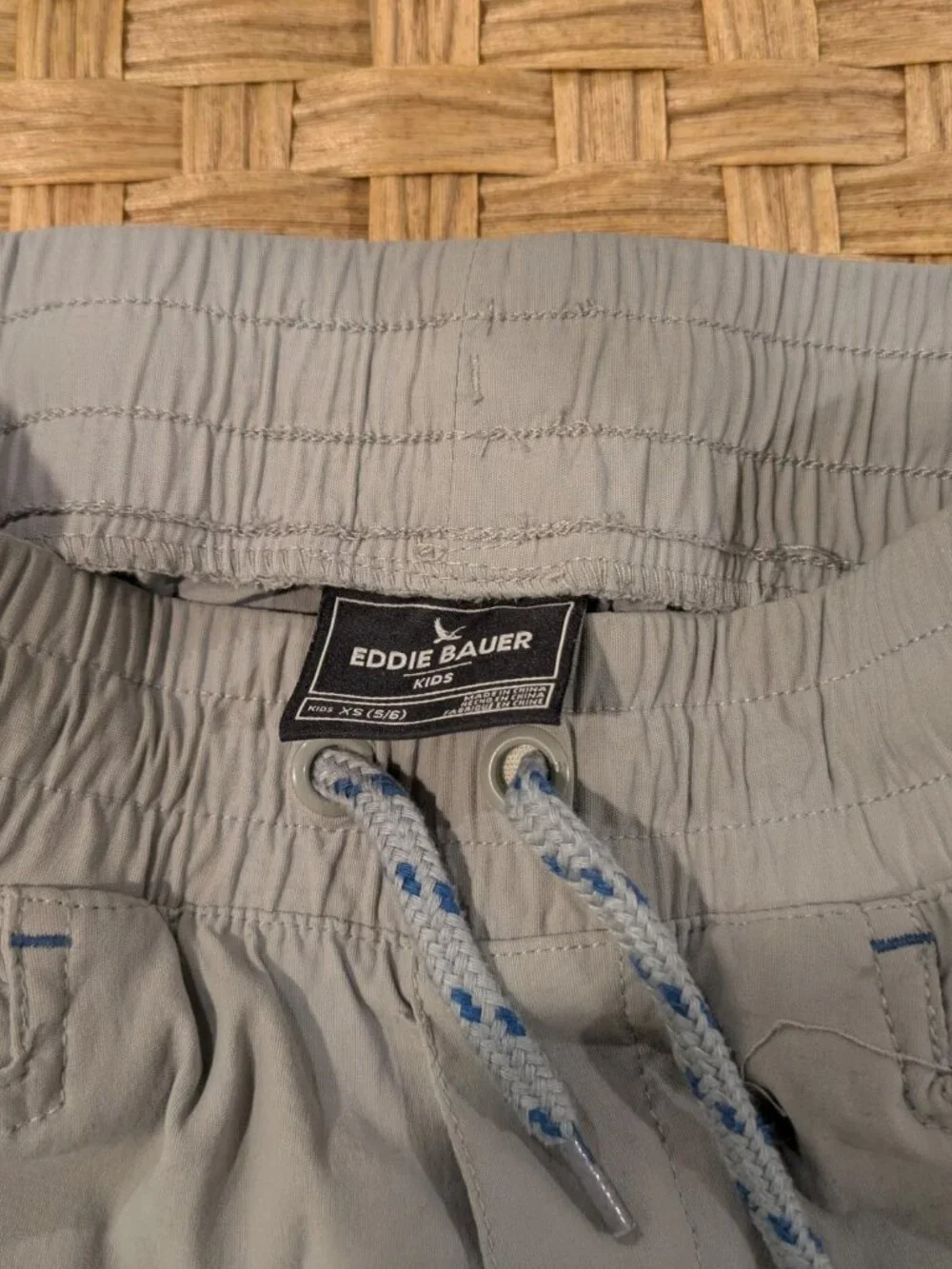 Eddie Bauer Kids Grey Convertible Pants/Shorts with Zip-Off Legs - 5/6